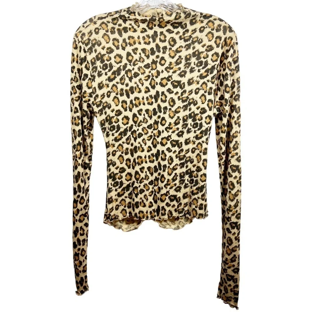 Free People Leopard Print Long Sleeve Top - Picture 2 of 9